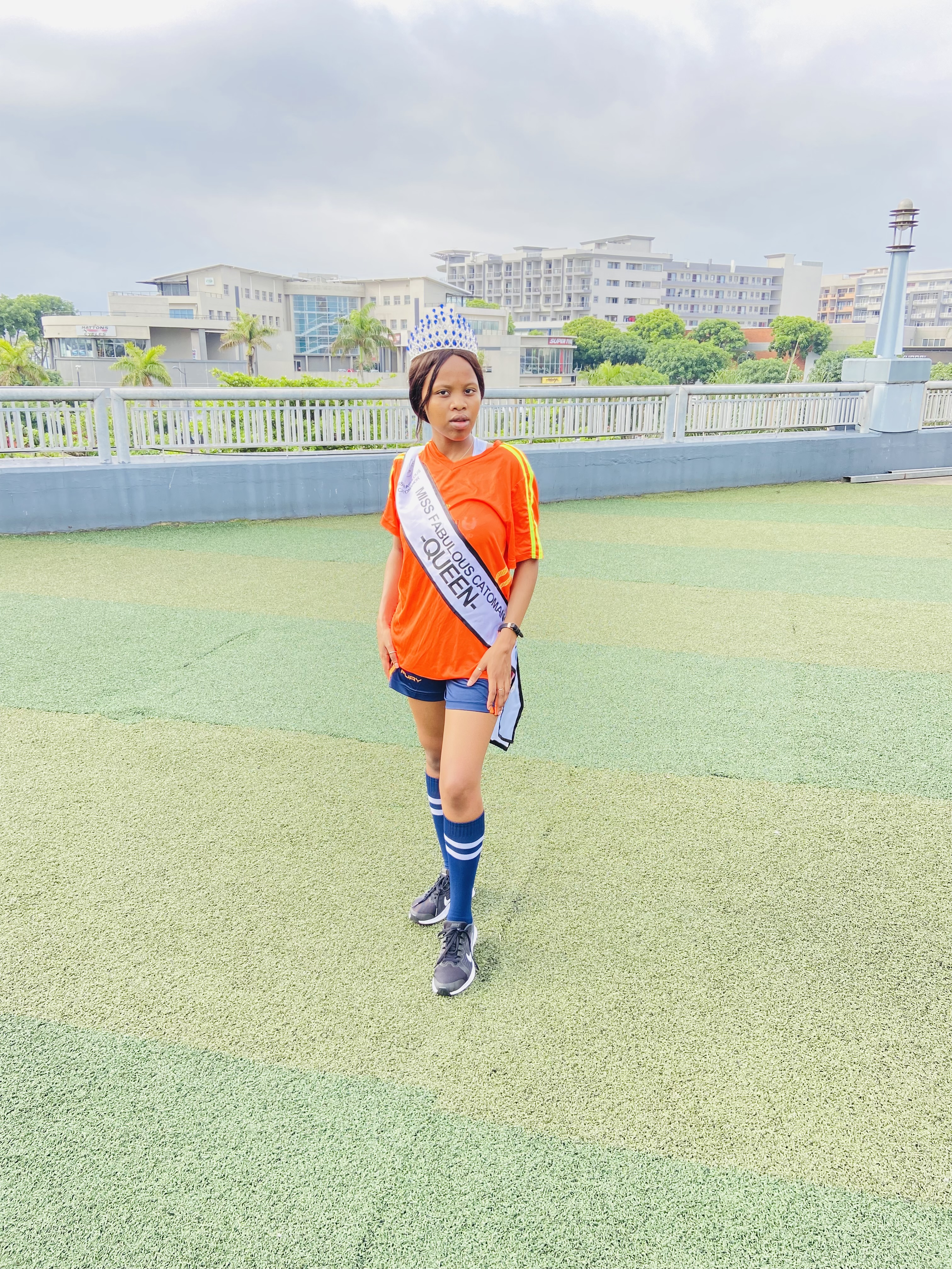 The Queen playing soccer